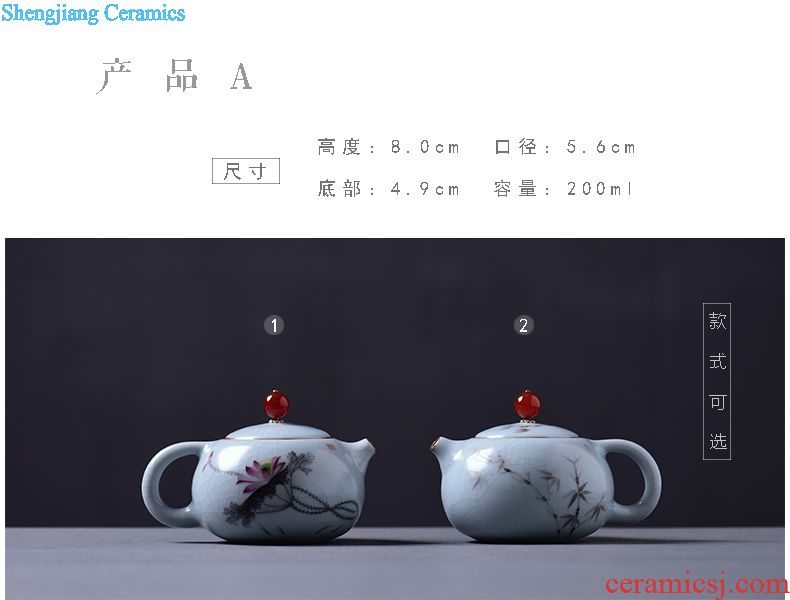 The blue colour sample tea cup jingdezhen JingJun hand-painted lad game master cup single cup small kung fu tea cups