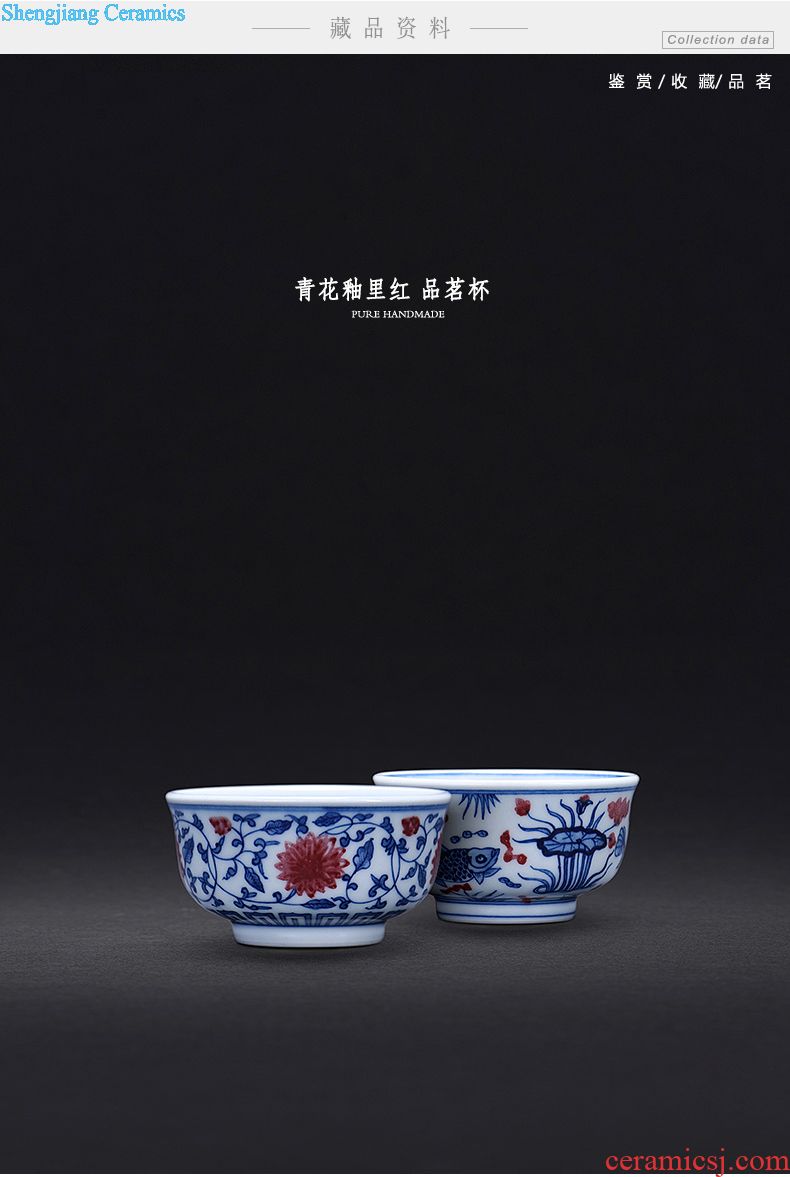 JingJun colored enamel cup of jingdezhen ceramic masters cup single cup your kiln kung fu tea set hand-painted zodiac personal cup