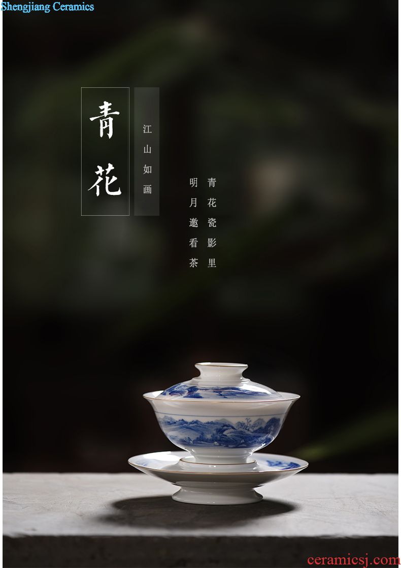Hand-painted JingJun jingdezhen ceramics colored enamel flowers all hand sample tea cup cup master of kung fu single cup