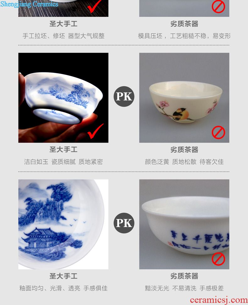 Holy big ceramic pot bearing new color landscape dry bubble tea tray hand-painted plate saucer all hand fittings of jingdezhen tea service