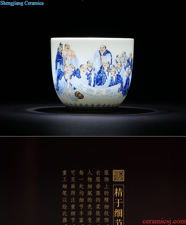 Santa teacups hand-painted ceramic kung fu new color landscape four scene - cup master cup sample tea cup set of jingdezhen tea service