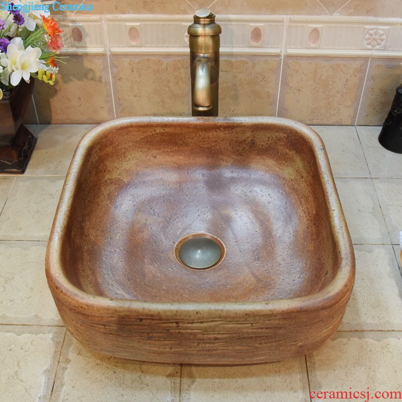 JingYuXuan jingdezhen ceramic art basin stage basin sinks the sink basin blue and white square chrysanthemum