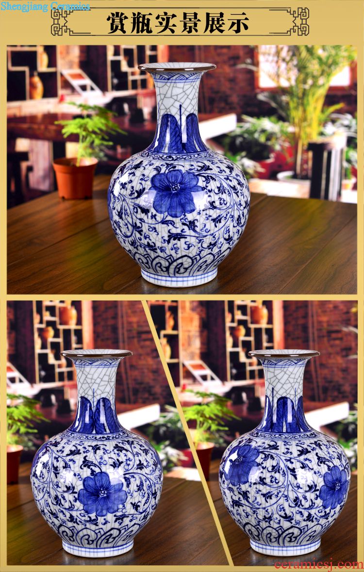 Jingdezhen ceramics powder enamel luminous vase snow home decoration modern living room decoration process study furnishing articles