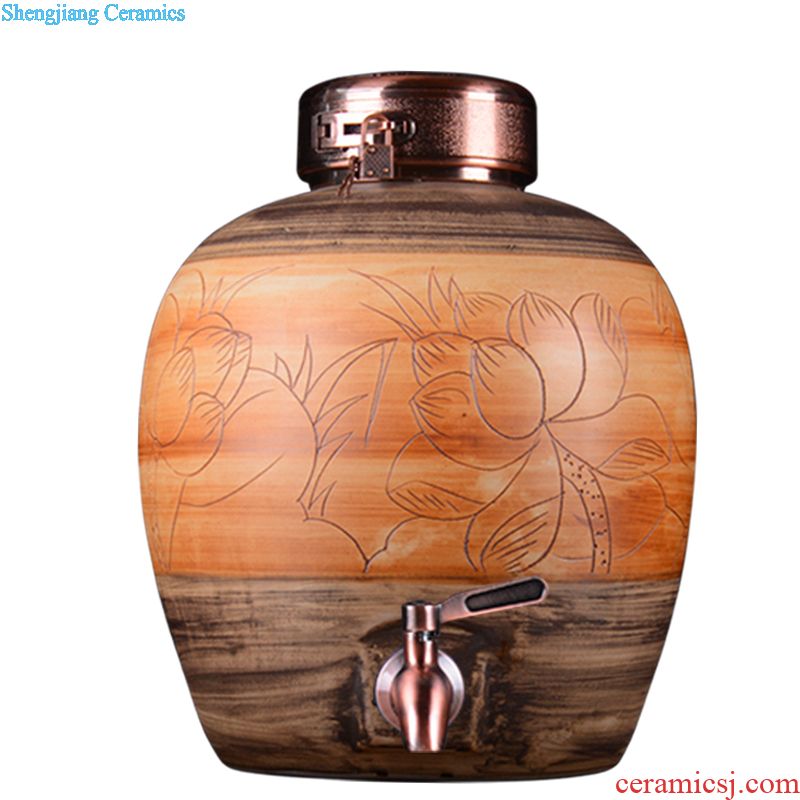 Jingdezhen ceramic jars jar jar it bubble glaze sealing bottle 20 jins 30 jins 50 pounds with leader