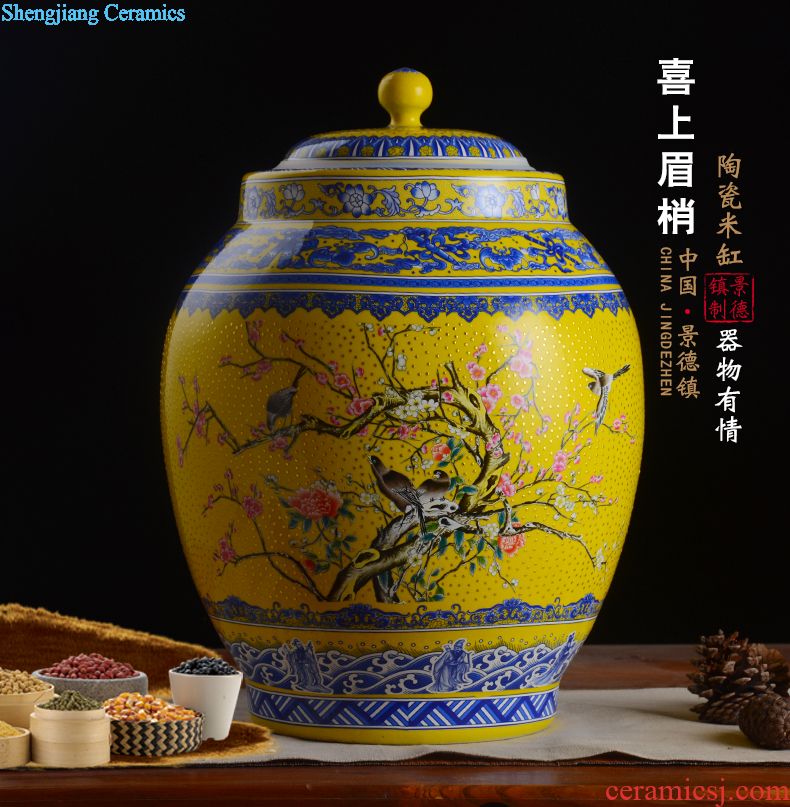 Gourd bottle hand-painted ceramics jingdezhen ceramics hip wine wine sealed container 10 jins of bottle