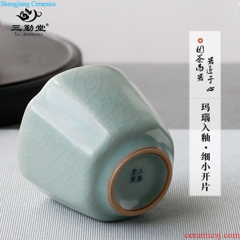 Three frequently hall large tea caddy large storage warehouse of jingdezhen ceramics POTS texture sealed cans S51044 by hand