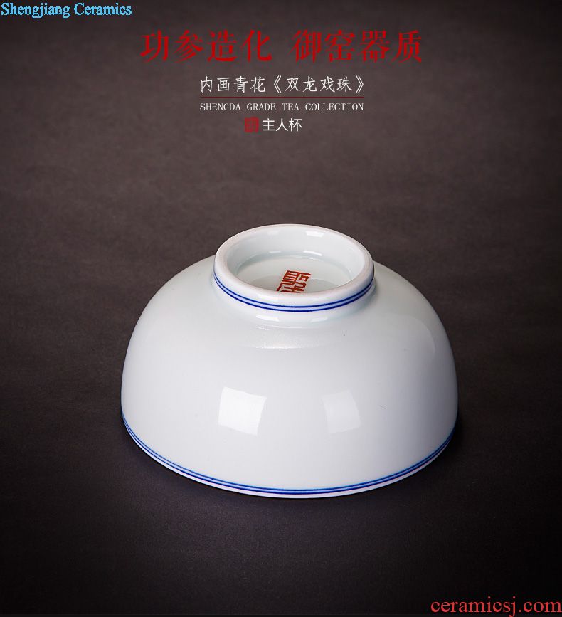 Kung fu tea sample tea cup hand-painted ceramic you fight exotic masters cup all hand cups of jingdezhen blue and white porcelain tea set