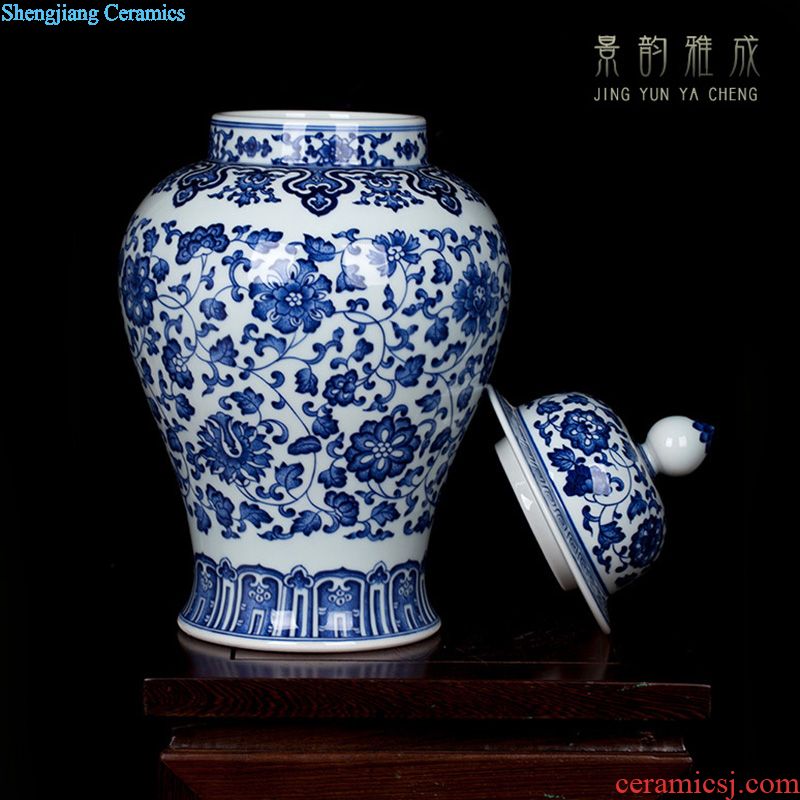 Jingdezhen porcelain jade ice crack crystal color glaze vase modern classical handicraft furnishing articles in the living room