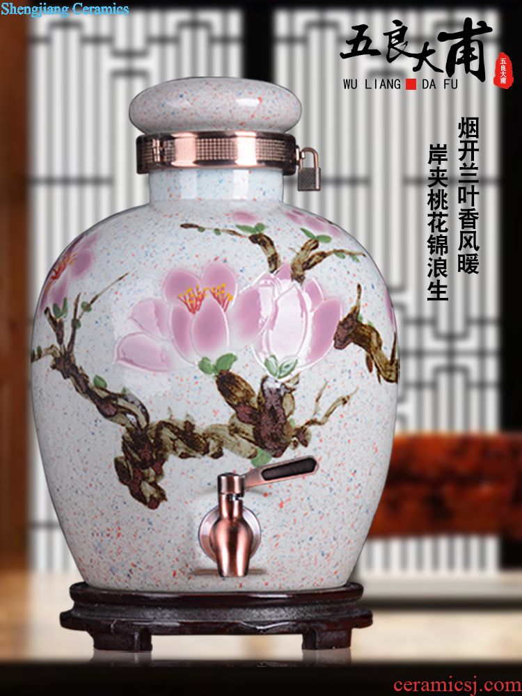 Jingdezhen ceramic bottle archaize little wine jars 1 catty 5 jins of 10 jins put liquor bottles of household ceramic seal pot