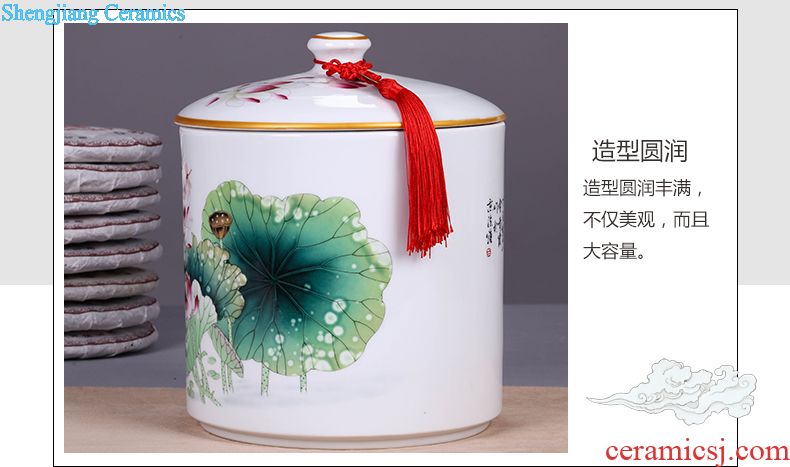 Jingdezhen ceramic blooming flowers storage tank is a large sitting room general storage POTS decorative porcelain furnishing articles