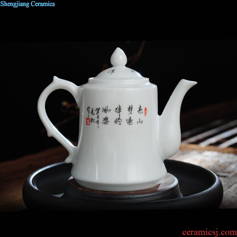 Owl kiln hand-painted ceramic famille rose tea set sample tea cup Jingdezhen kung fu tea cups