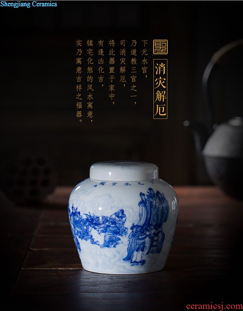 Holy big ceramic tea pot hand-painted porcelain heavy industry "yuan water official figure" wake POTS accessories of jingdezhen tea service