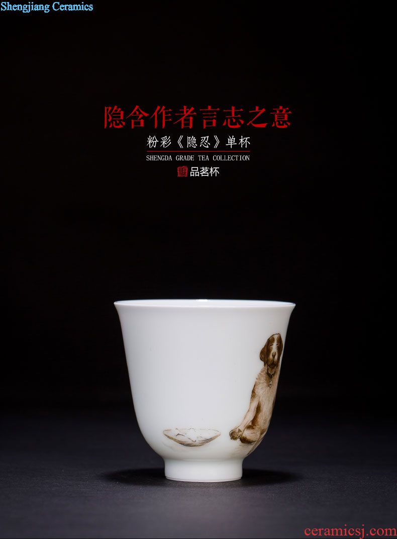 A clearance rule Ceramic kung fu tea sample tea cup hand-painted pastel golden years master cup jingdezhen by hand