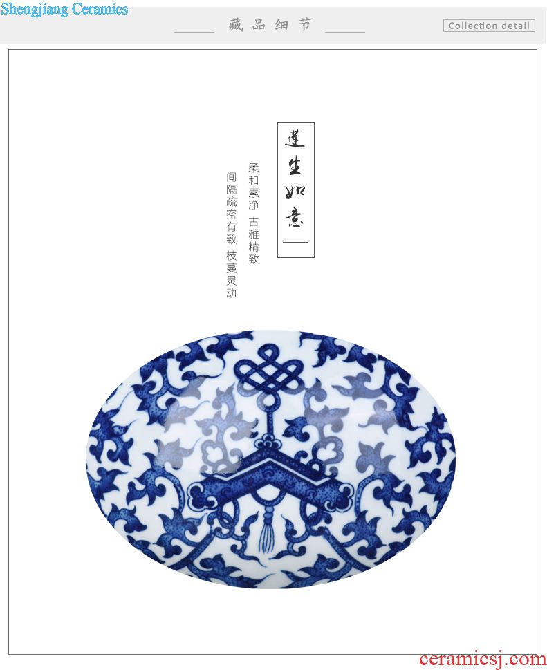 Hand-painted JingJun jingdezhen ceramics crafts are blue and white porcelain vases, flower arrangement sitting room of Chinese style household decorations