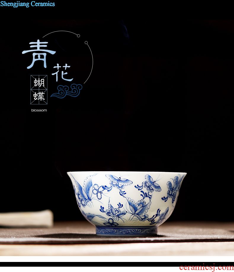 Jingdezhen hand-painted ceramic seal pot caddy powder enamel storage tanks and receives kung fu tea accessories