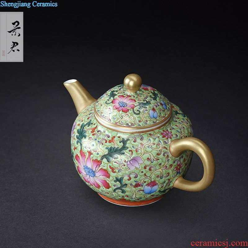 JingJun jingdezhen blue and white pure manual caddy ceramic tea pu-erh tea 1 seal tank storage tanks