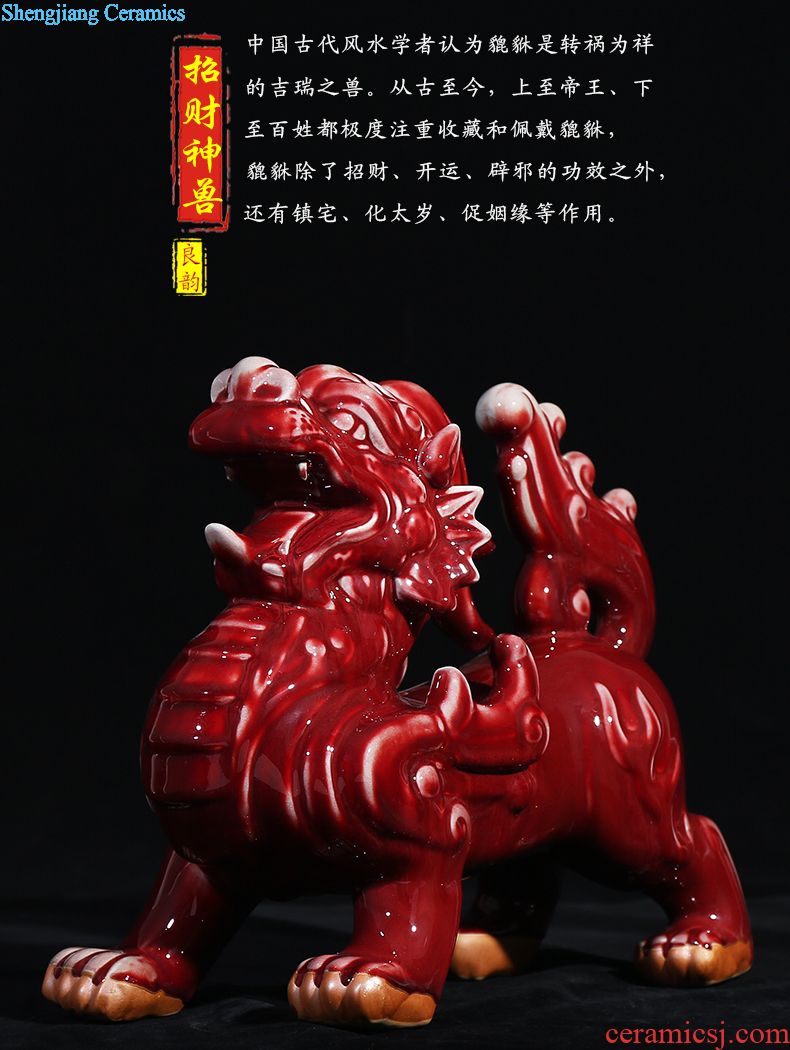 Jingdezhen ceramics decoration pastel lad TV ark receptacle furnishing articles of modern Chinese style of large vase