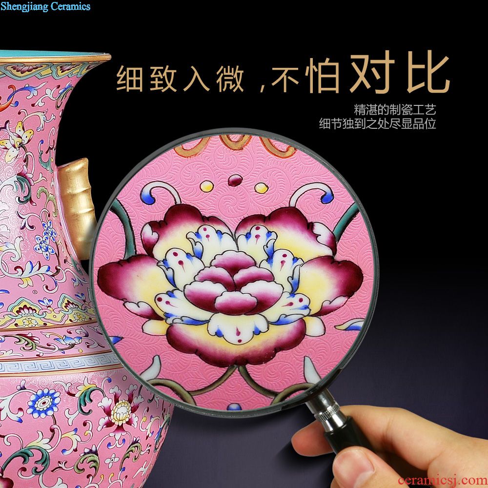 Jingdezhen ceramics famous blue and white youligong yu le hand-painted figure vase home sitting room adornment is placed