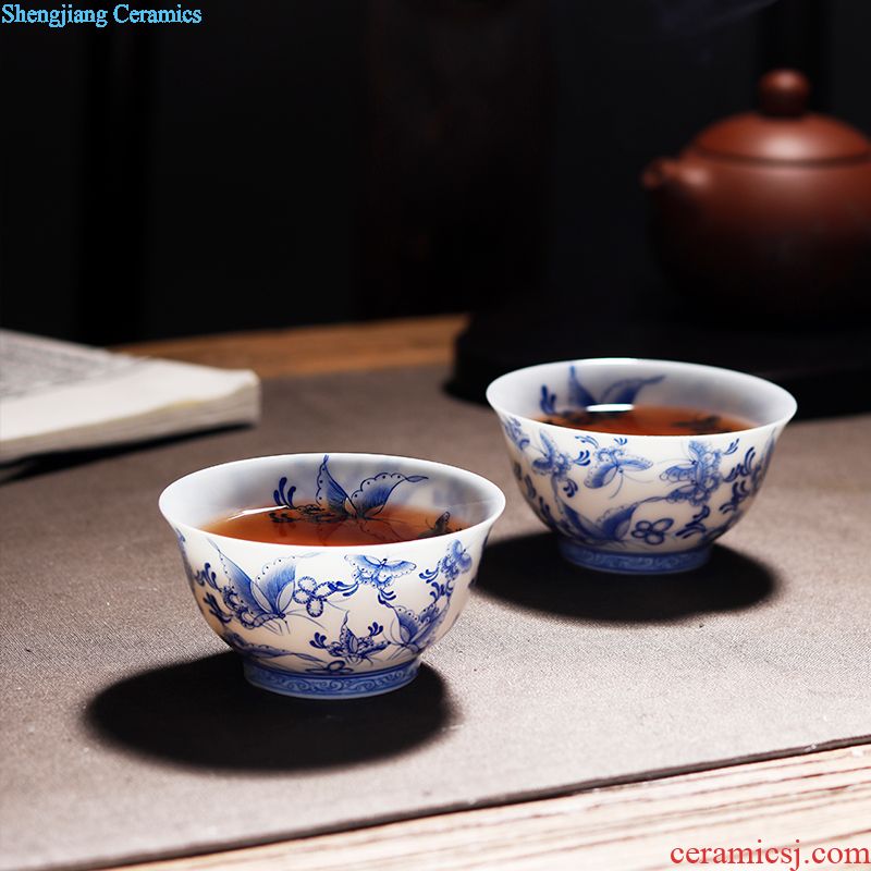 Jingdezhen hand-painted ceramic seal pot caddy powder enamel storage tanks and receives kung fu tea accessories