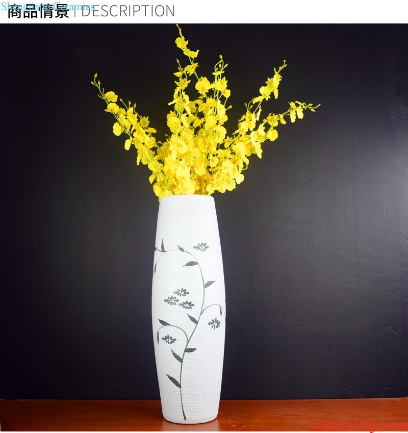 Jingdezhen ceramics medium snow fishtail vase flower arrangement sitting room decoration handicraft furnishing articles at home