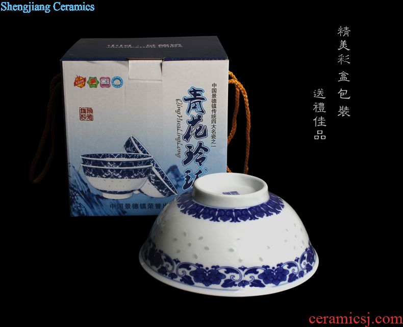 Jingdezhen ceramic cups with cover large bone porcelain cup office boss personal gift cups of blue and white porcelain cup