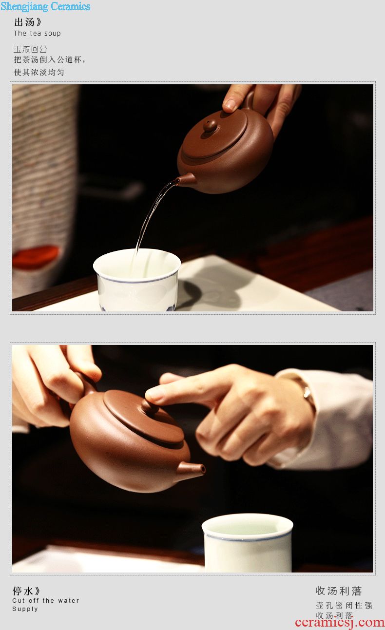 The three frequently imitation kiln jingdezhen ceramic fair mug kung fu tea set and manual points tea is tea S34012 sea