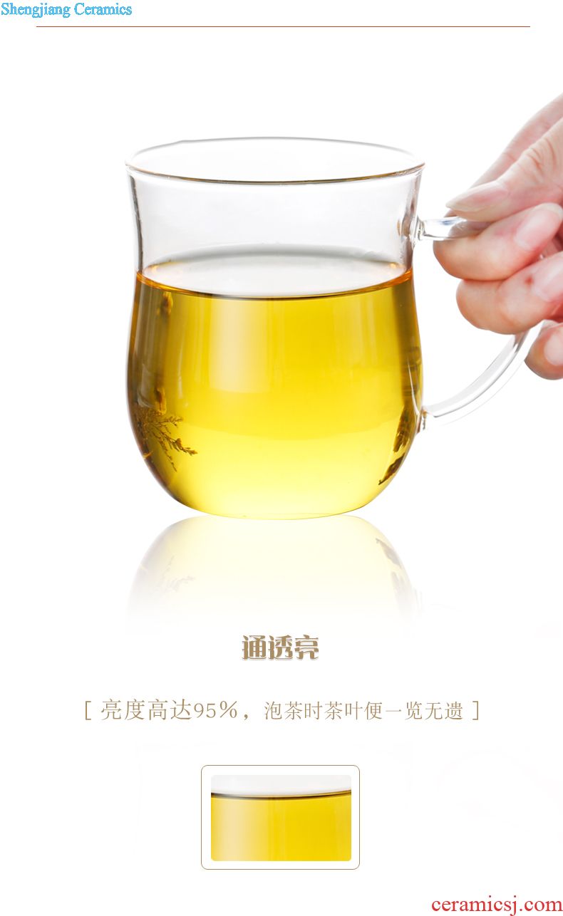 Three frequently hall large ceramic cups Jingdezhen tea set office cup tea cup tea separation belt filter couples cup