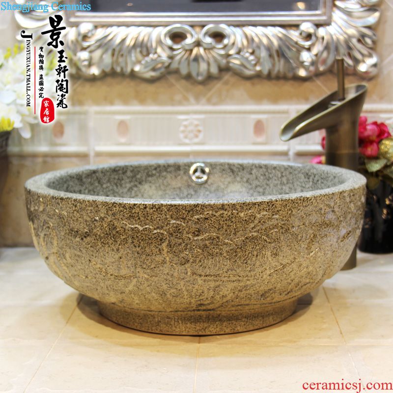 JingYuXuan jingdezhen ceramic art basin stage basin sinks the sink basin small 35 white cordate telosma