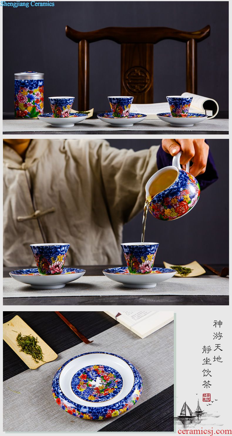 Portable travel tea set jingdezhen ceramic household outdoor kung fu tea cups of a complete set of the teapot tea tray