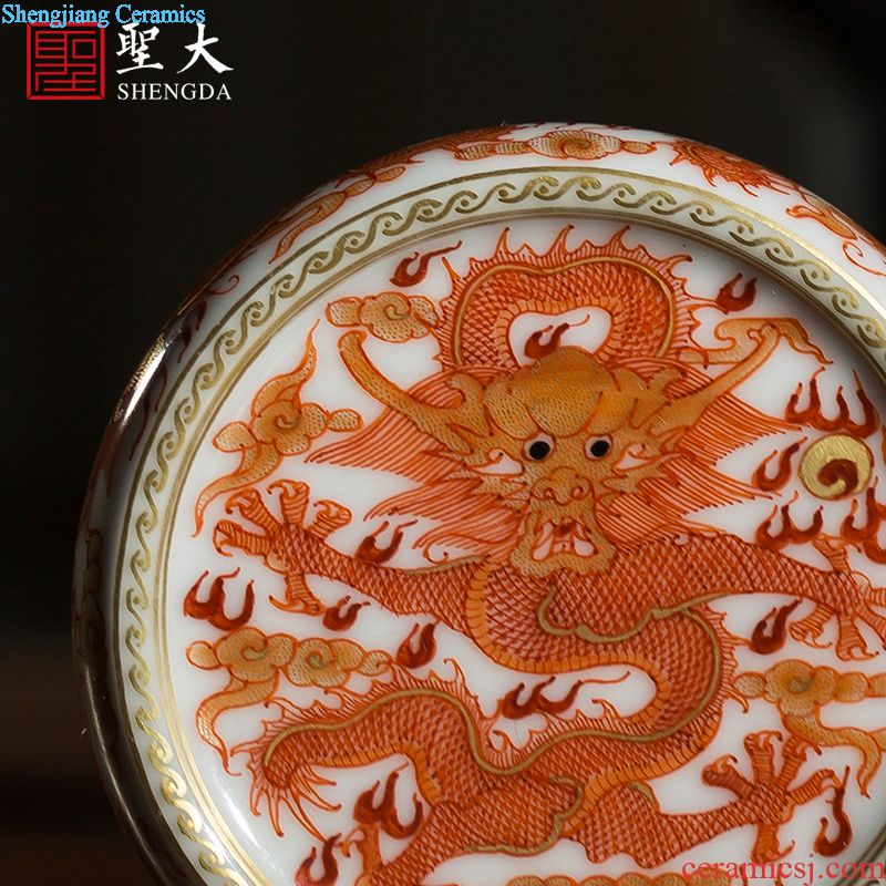 Holy big ceramic cover left hand draw pastel who secret cover all hand jingdezhen kung fu tea accessories cover holder frame