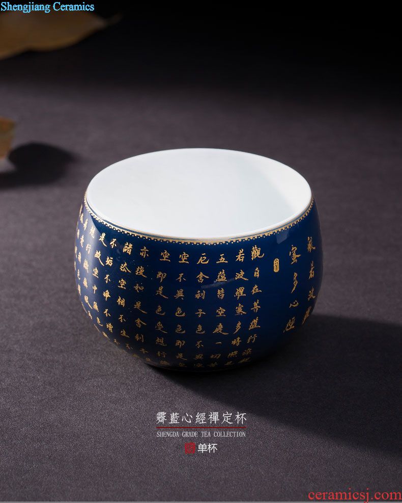 Santa hand-painted ceramic kung fu tea tea maintain five kirin master light hand, jingdezhen blue and white tea