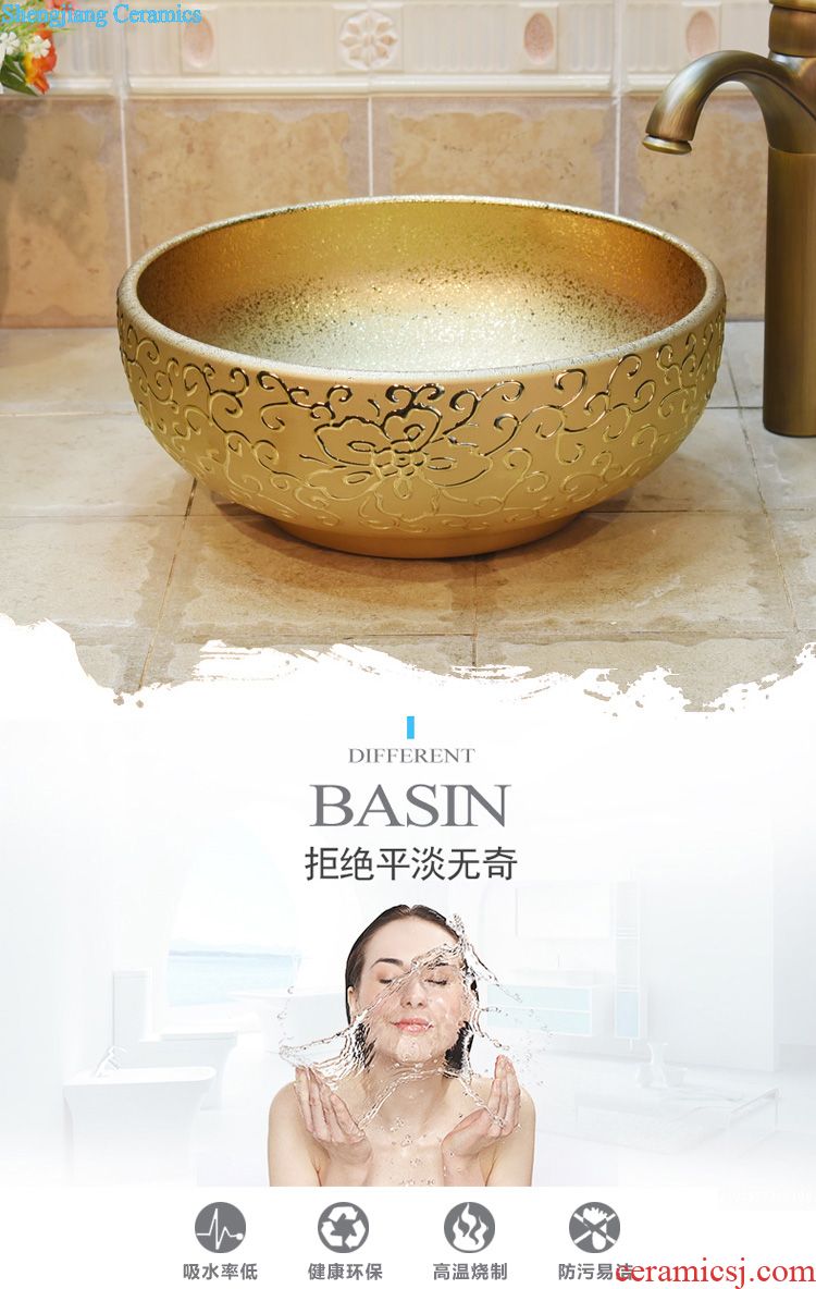 Jingdezhen ceramic lavatory basin basin art on the sink basin birdbath hand-painted archaize blue and white