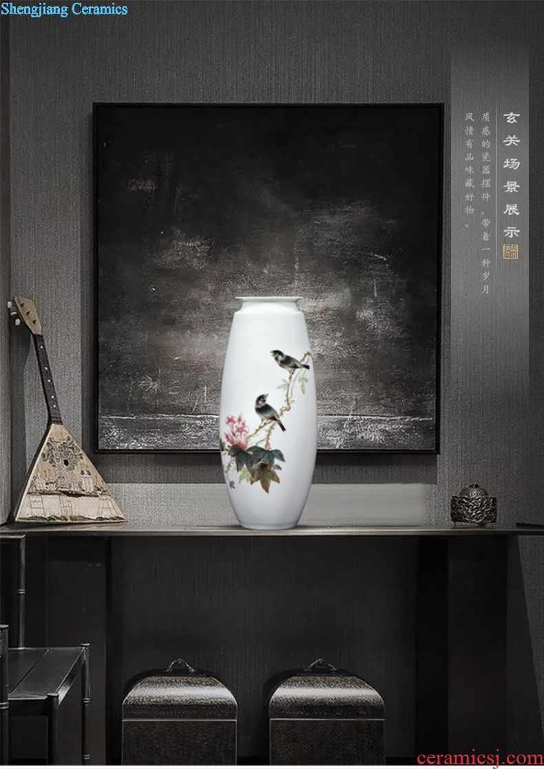 Master of jingdezhen ceramics hand-painted colored enamel Chinese vase furnishing articles sitting room porch decoration ceramics handicraft