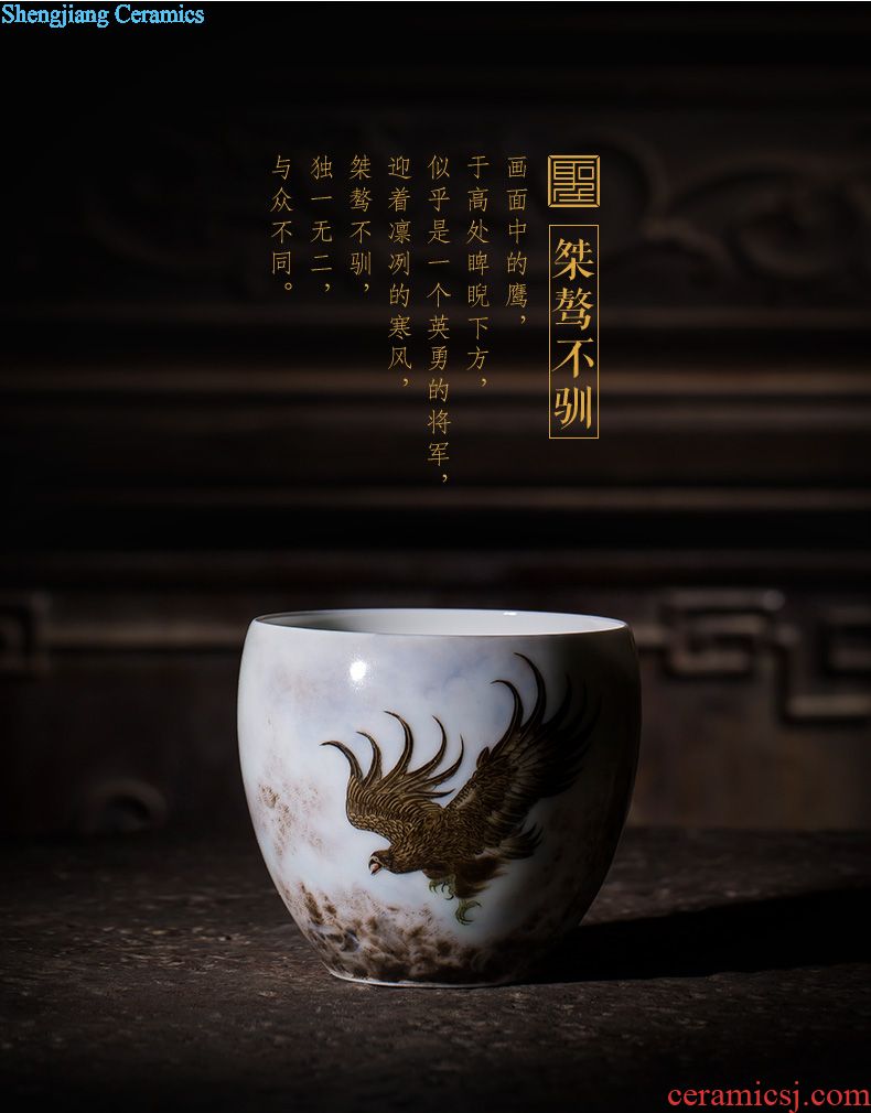 St the ceramic masters cup hand-painted heavy color ink features individual cup of jingdezhen blue water pure manual kung fu tea cups