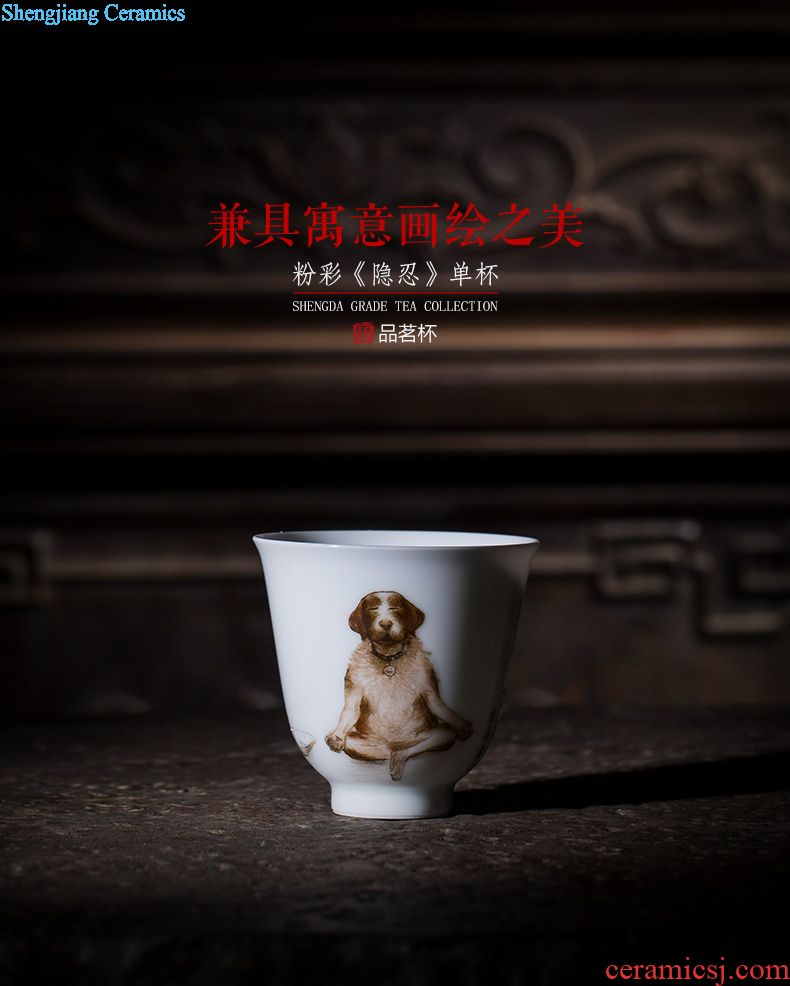 A clearance rule Ceramic kung fu tea sample tea cup hand-painted pastel golden years master cup jingdezhen by hand