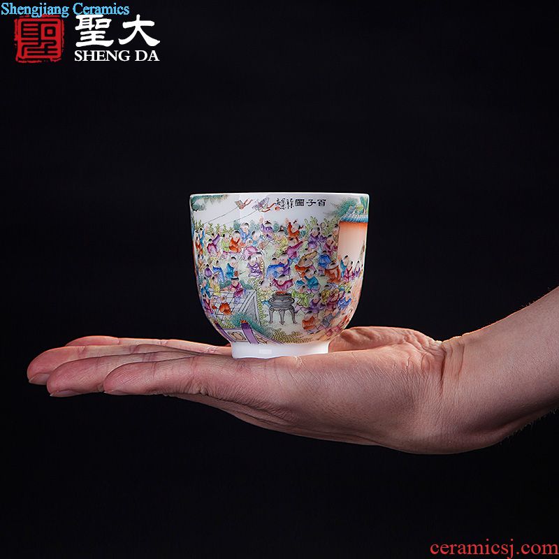 Santa jingdezhen ceramic handmade tea cups hand-painted pastel twelve gold hair pin set of a dream of red mansions cup fragrance-smelling cup