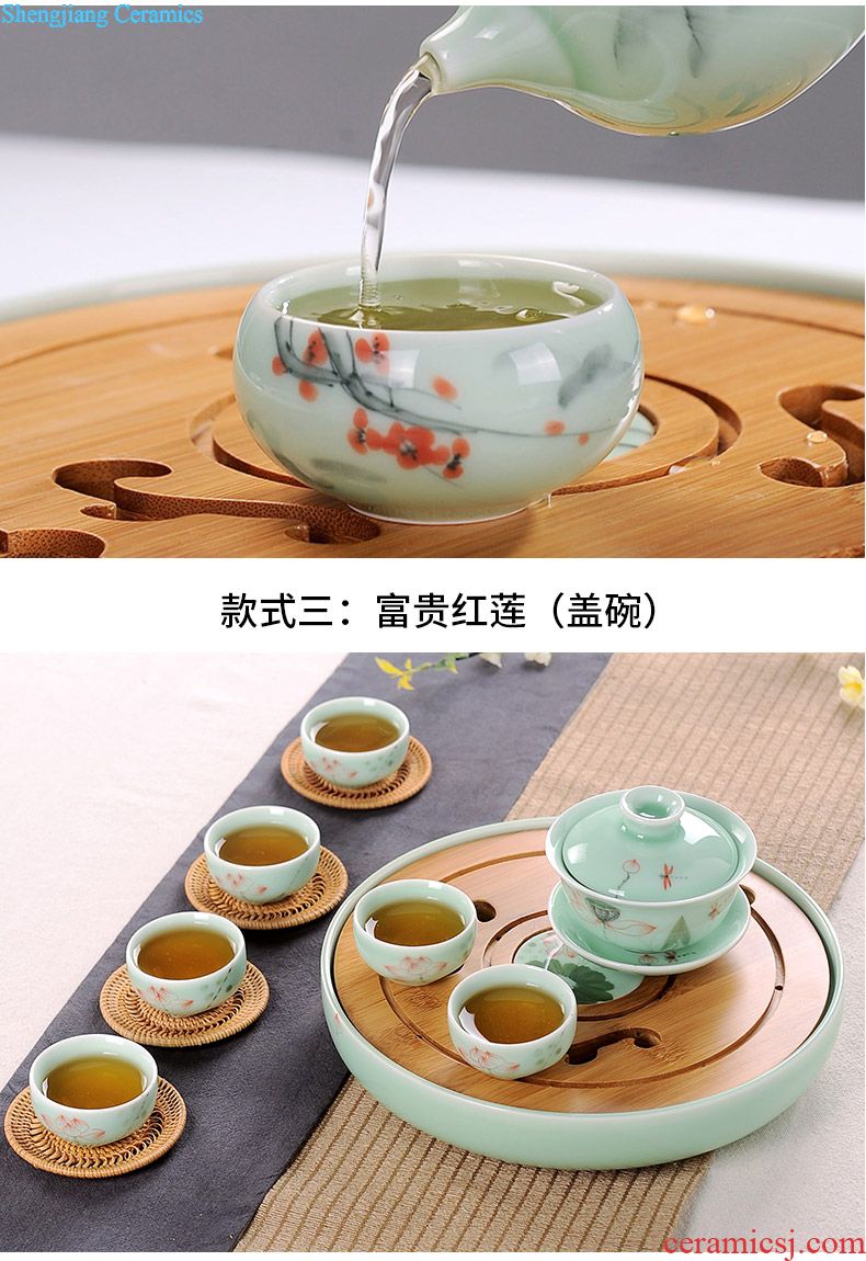 Marriage was suit household of Chinese style wedding of a complete set of jingdezhen ceramic big red kung fu tea cup teapot tea tray