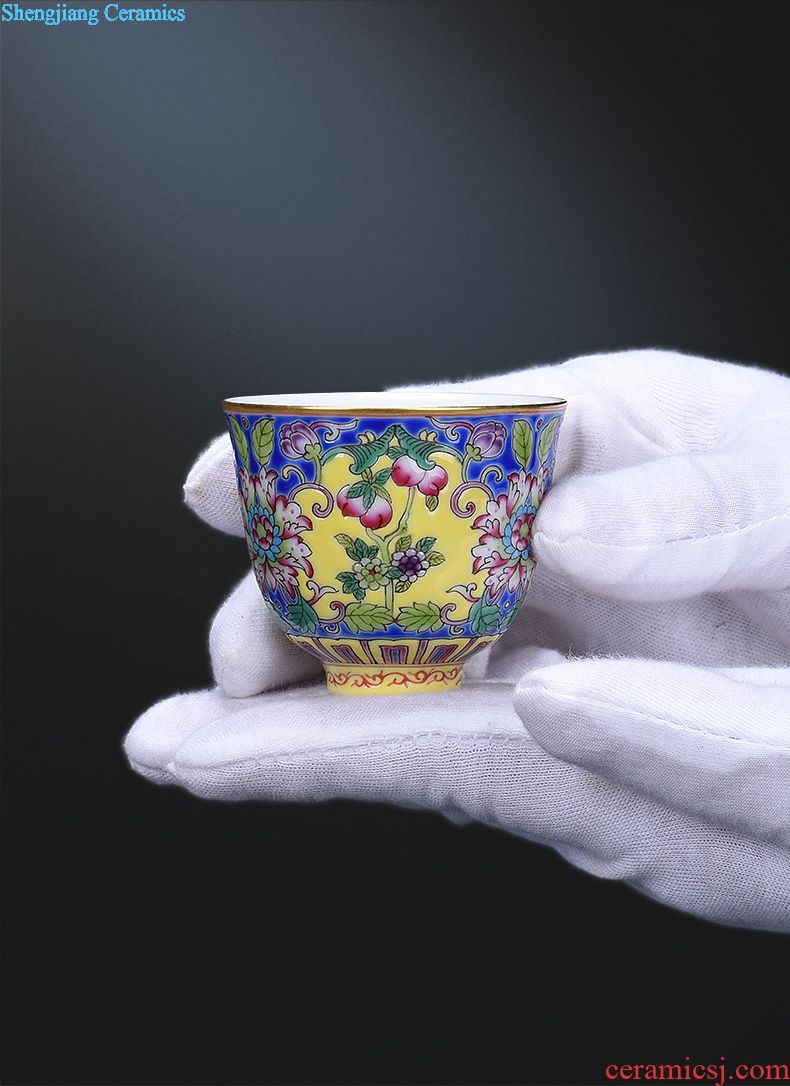 JingJun Jingdezhen porcelain enamel colour all hand sample tea cup kung fu tea cup ceramic cup personal Lord