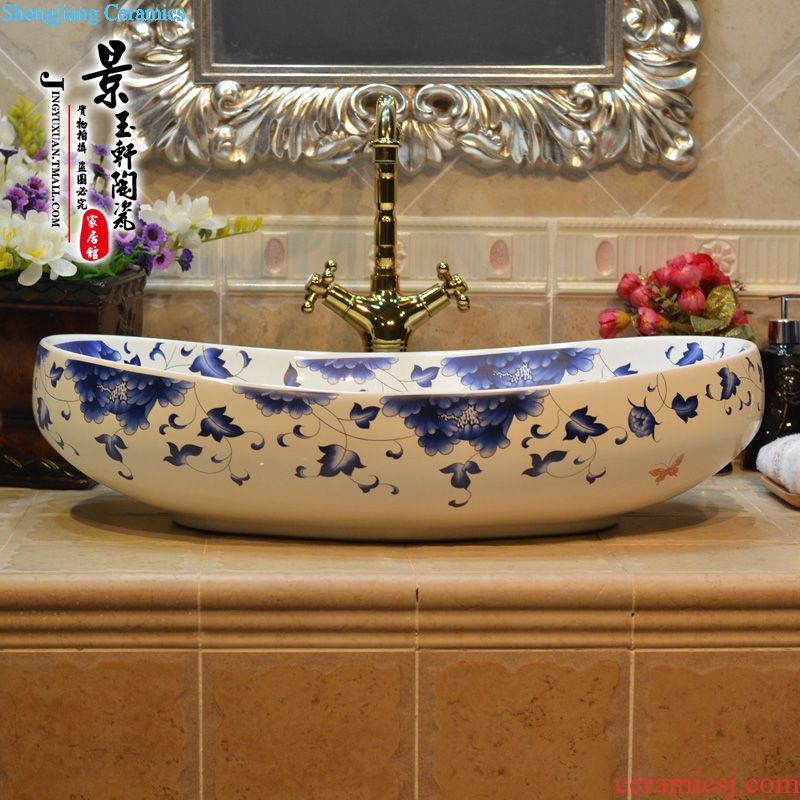 Jingdezhen JingYuXuan ceramics Yellow thread within metal glaze Art basin of the basin that wash a face wash basin