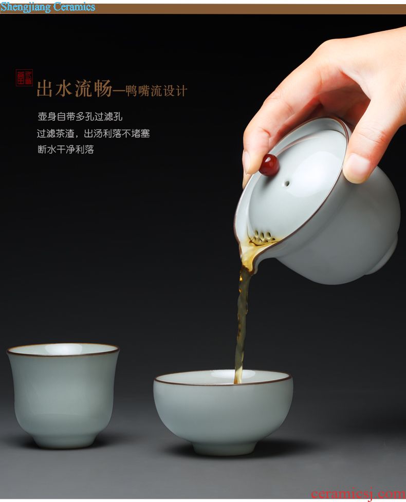 Three frequently hall ceramic mug cups with cover filter personal mug Jingdezhen office separation tea cups