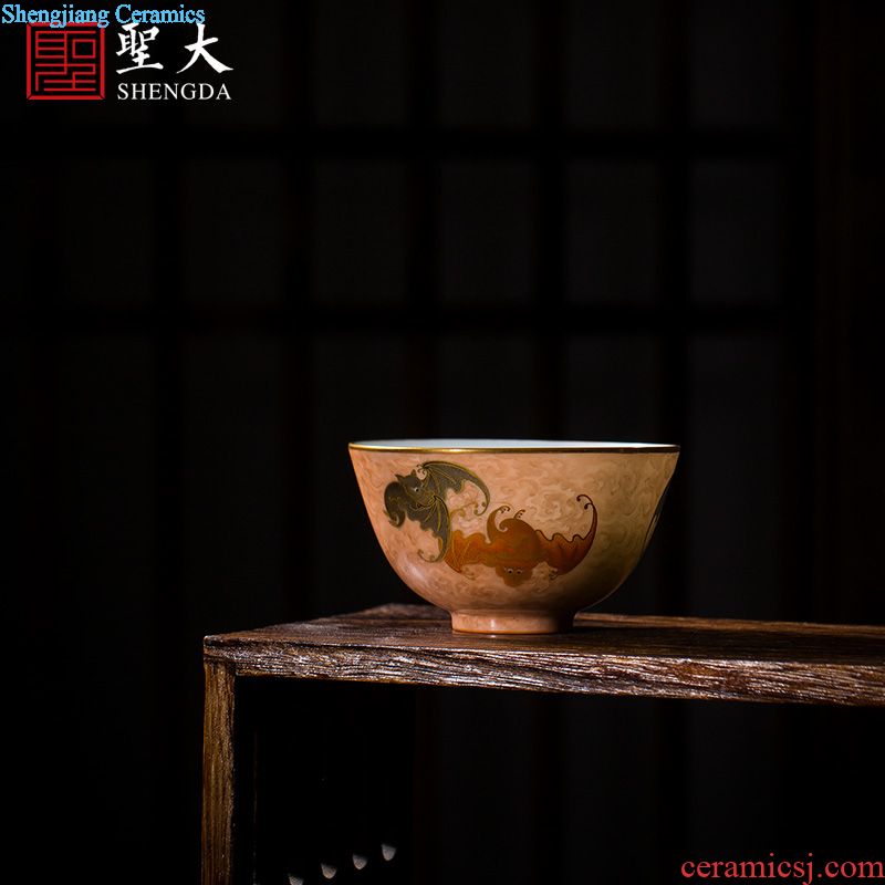The big buy blue and white flower leaf veins hand-painted ceramic cover color ink agate red landscape cover all hand of jingdezhen tea service