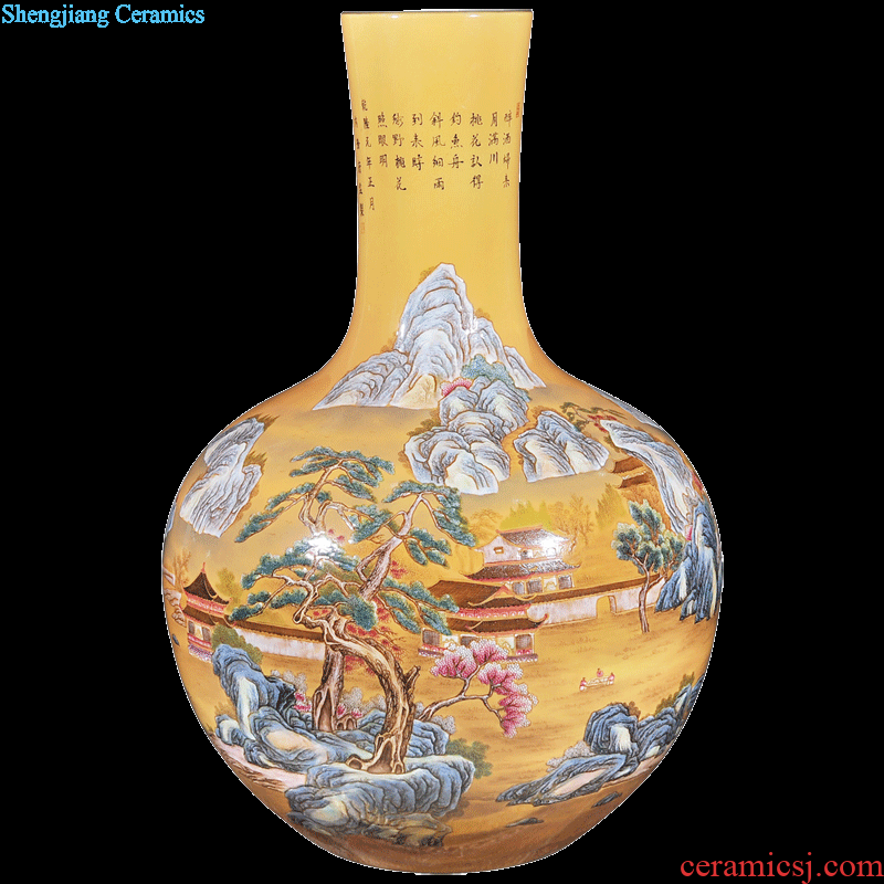 Jingdezhen ceramics artificial antiques furnishing articles mei qing qianlong pick flowers and flowers and birds bottles of Chinese style household decorative arts and crafts