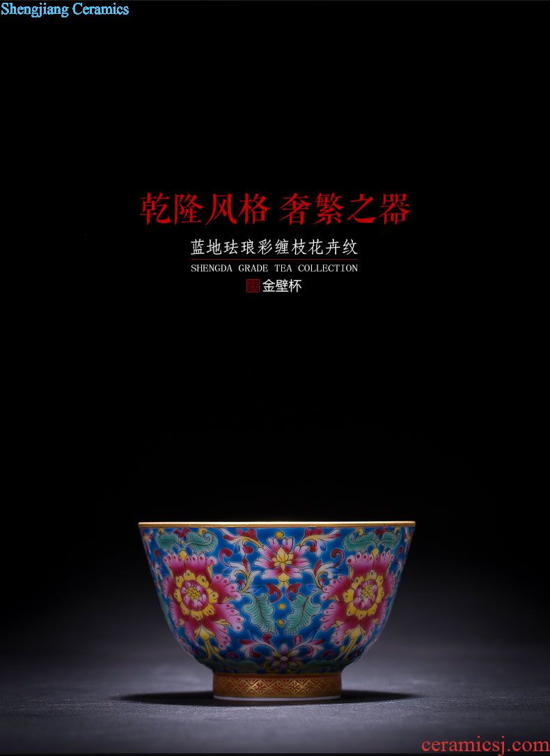 Holy big ceramic kung fu tea sample tea cup hand-painted painting of mackerel algal cup all hand of jingdezhen tea service master