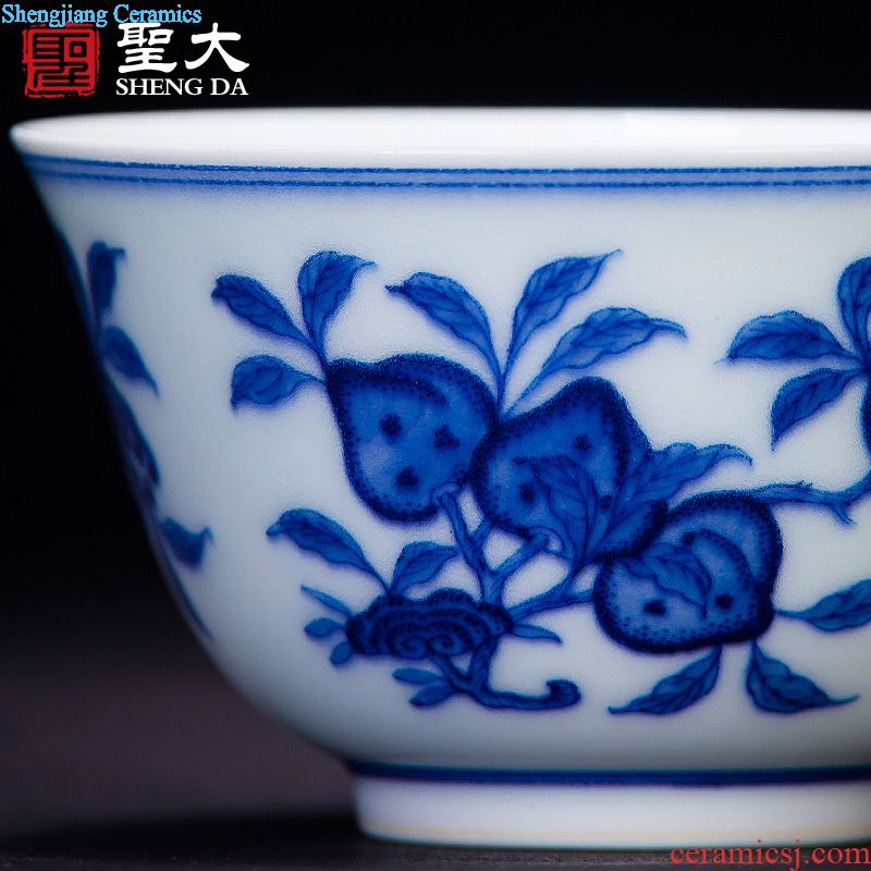 A clearance rule Teacups hand-painted ceramic kungfu pastel taoyuan three sworn personal master cup jingdezhen by hand