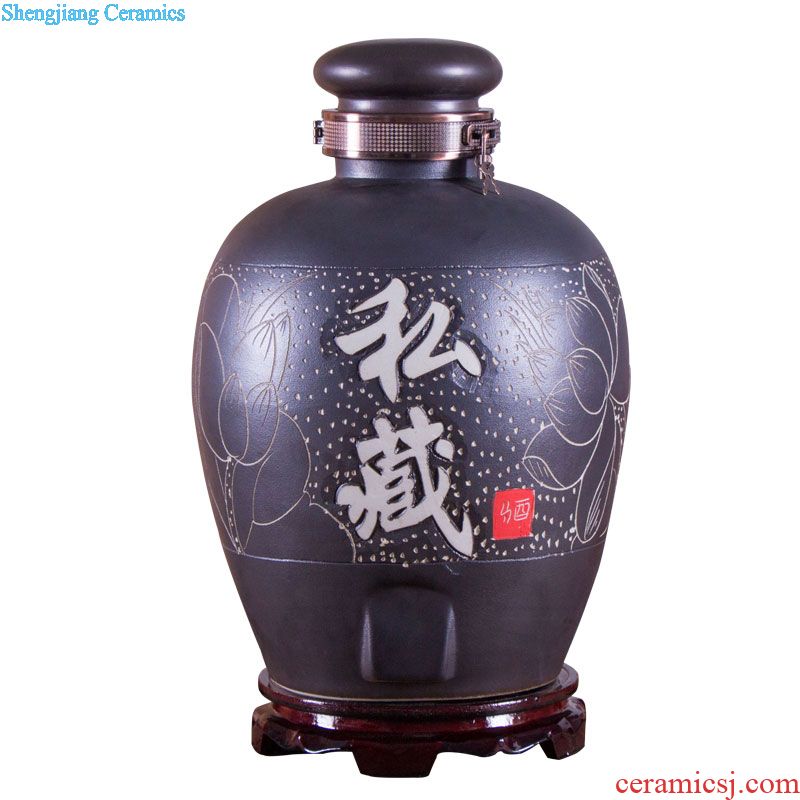 Blue and white porcelain barrel ricer box jars jingdezhen porcelain piggy bank storage tank is 15 kg caddy