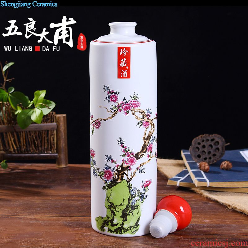 Ceramic bottle 5 jins of 10 jins hip sealed jars bubble medicine bottle is empty wine bottles of jingdezhen hand-painted bottles