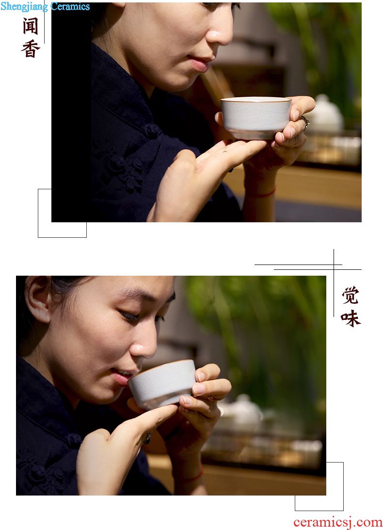 Three frequently hall office ceramic cups large household with cover filter glass celadon personal single cup tea cup