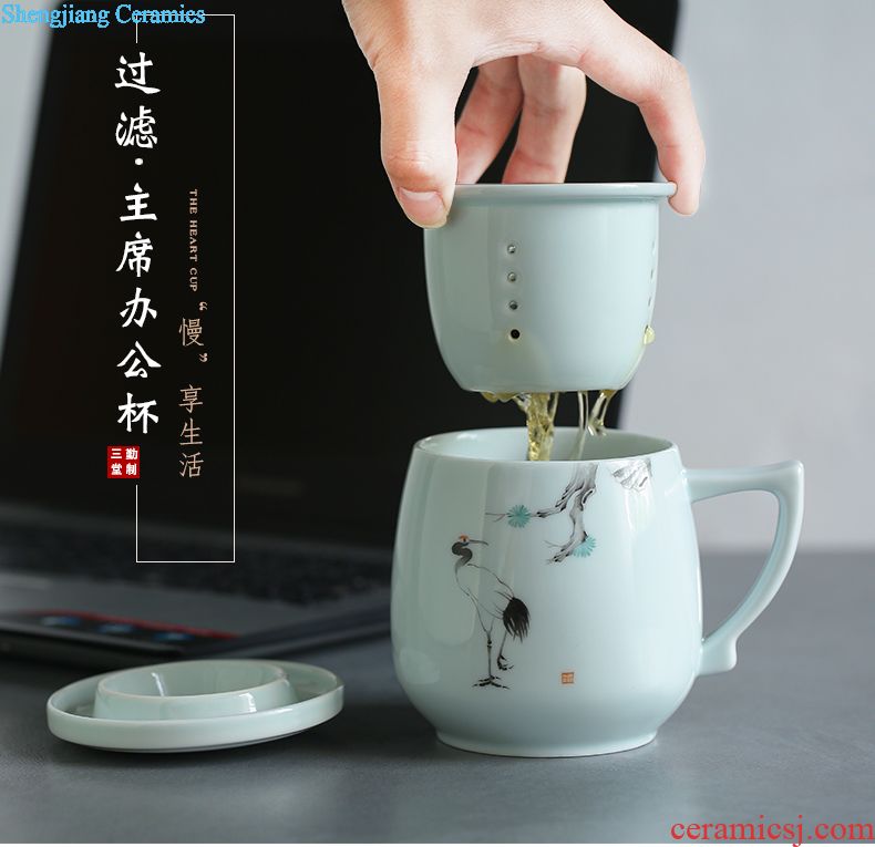 Blue and white porcelain cups three frequently hall sample tea cup individual cup of jingdezhen kung fu tea water lines single cup S42237