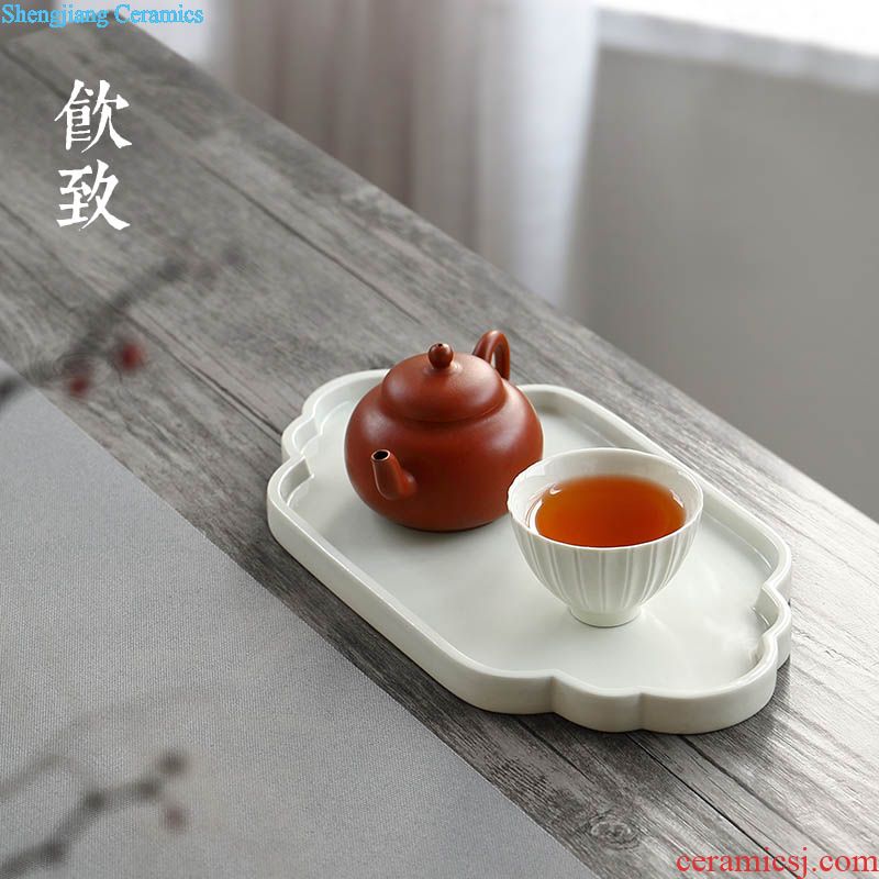 Drink to the ceramic tea tray secret glaze work Taiwan tea accessories supporting household pot zen kung fu tea set zero with pot of bearing