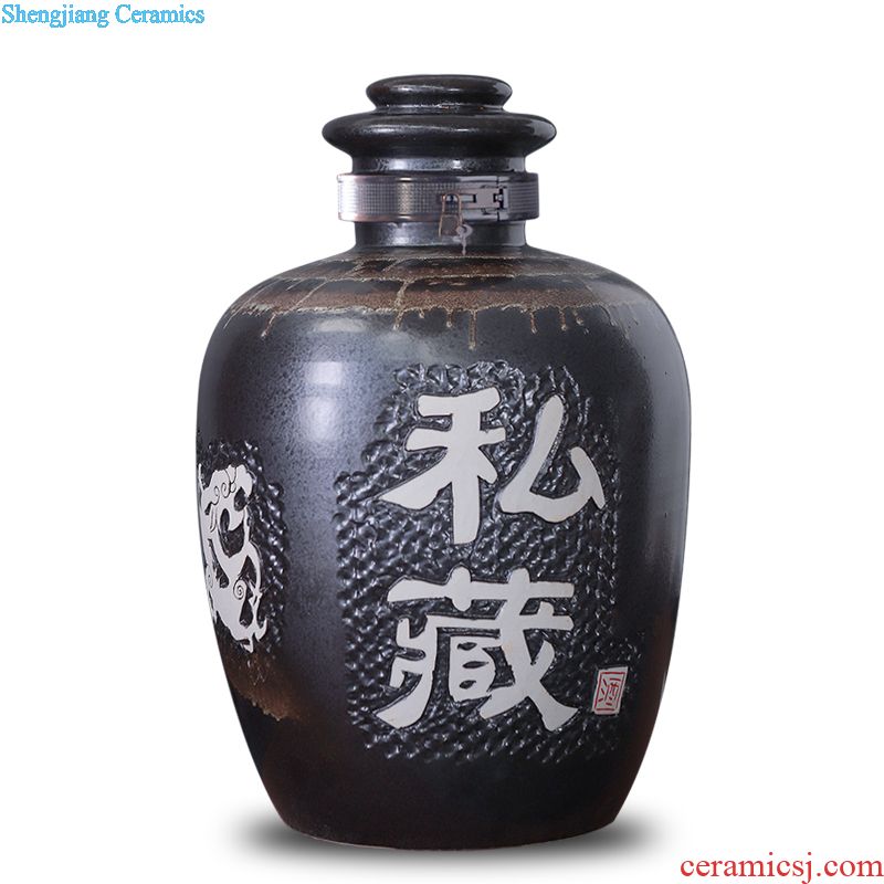 Jingdezhen ceramic jar keep it sealed aged 10 jins 20 50 kg wine GuanPing white bubble jars of household